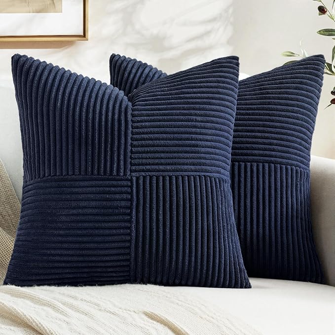 MIULEE Navy Blue Decorative Throw Pillow Covers by MIULEE