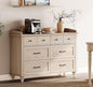WAMPAT 6 Drawers Dresser for Bedroom, Elegant Wooden Chest of Drawers Kids by WAMPAT