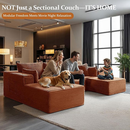 108" Cloud Sectional Couch, Comfort U Shaped Boneless Couch - Image 4
