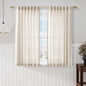 Beige Linen Sheer Curtains 54 Inch Length 2 Panel Set Back Tab Pocket Semi by Nanspring