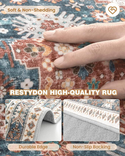 2.5x10 Kitchen Runner Rug Non Slip Vintage Washable Rugs, Carpet Runner - Image 7