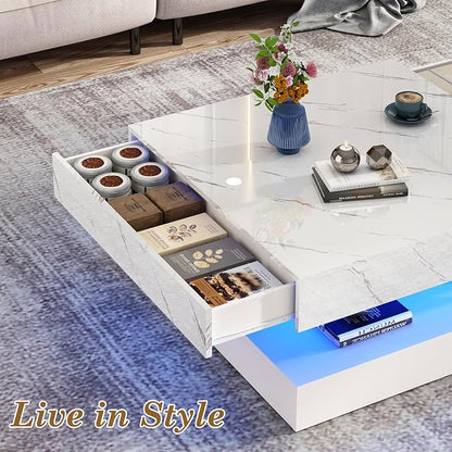 jiteentarou 33.9 Inch Modern LED Coffee Table - Image 5
