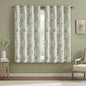 Sage Green Boho Floral 100% Blackout Curtains 63 Inch 2 Panels | Farmhouse by Unknown