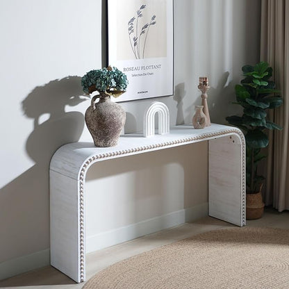 59" Wood Gray Console Table - Image 6