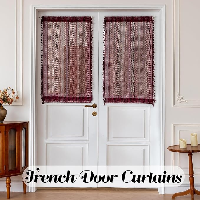 Sutuo Home Burgundy Sidelight Curtains - Image 6