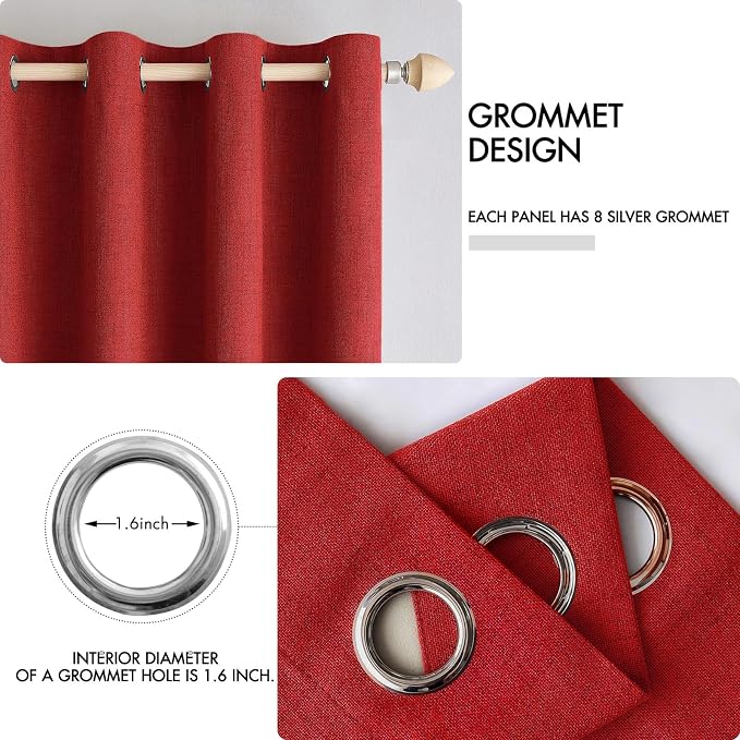 MIULEE 100% Blackout Linen Curtains - Image 4