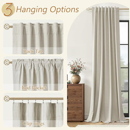 Extra Long 100% Blackout Linen Curtains - Image 6