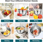 TeamFar Mixing Bowls, Stainless Steel Nesting Salad Bowls with Airtight Lids Set, For Serving/Mixing/Storing, Healthy & Heavy-duty, Dishwasher Safe & Easy Clean, 4.6/3 / 1.5 QT, Navy Blue