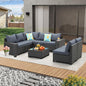 JOYURE 8 Pieces Patio Furniture Set All-Weather Outdoor Wicker Sectional by JOYURE