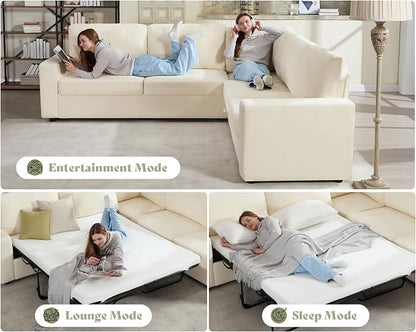 AMERLIFE 106" Oversized Sofa Bed, Sectional Sleeper Sofa - Image 3