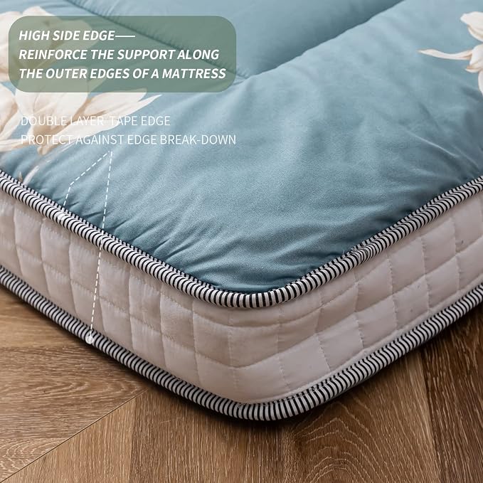 MAXYOYO Floral Printed Futon Mattress, Japanese Floor Mattress Quilted Bed - Image 7