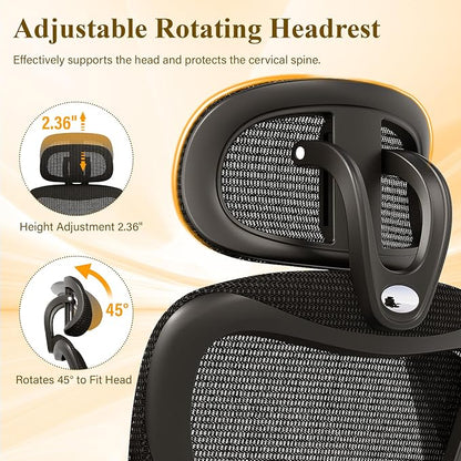 SUNNOW Ergonomic Office Chair, Comfy Mesh Desk Chair, High Back Computer Gaming - Image 8