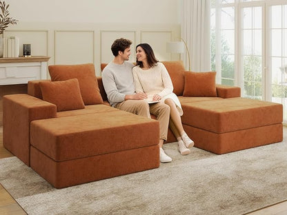 Living&Giving 101" U-Shaped Cloud Sectional Couch - Image 8