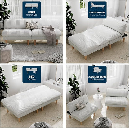 Ribilake 69" Futon Sofa Bed, 4 in 1 Multi-Function Couch Sleeper - Image 5