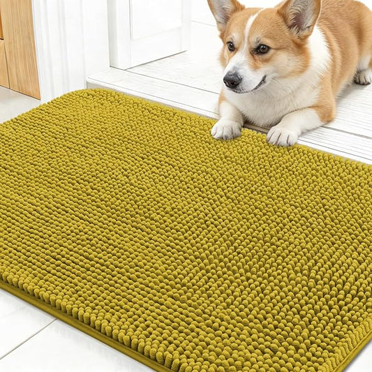 OLANLY Dog Door Mat for Muddy Paws 24x16, Super Absorbent Chenille Mud Mat | by OLANLY