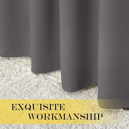 NICETOWN Blackout Gray Curtain 102 inch Length, Grommet Extra Long Thermal - Image 6