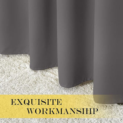 NICETOWN Grey Bedroom Blackout 90 inch Curtain - Image 6