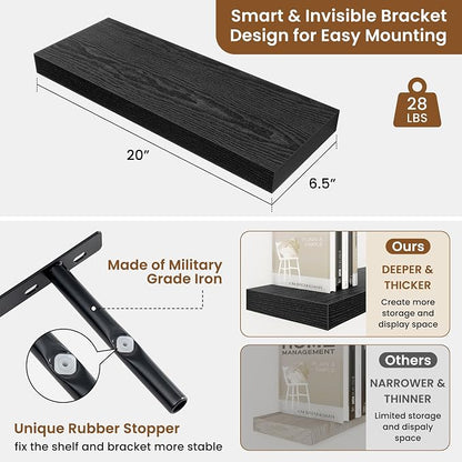 fuqing Floating Shelves for Wall, Wall Mounted Wood Floating Shelf - Image 3