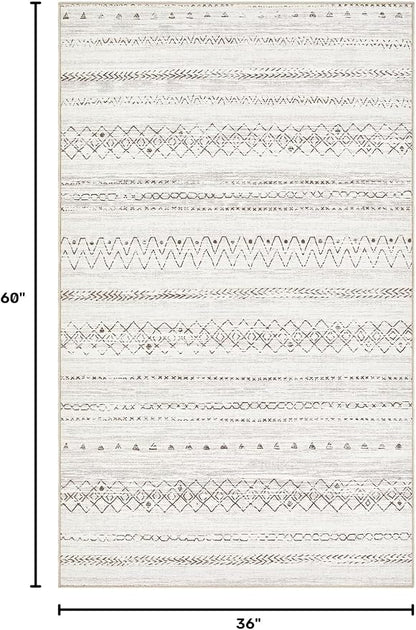 cotiled Washable 3x5 Entryway Rugs: Boho Moroccan Soft Small Rug | Solve Modern - Image 2