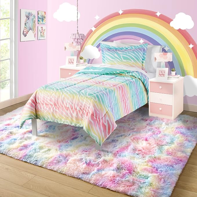 5x7 Rainbow Fluffy Soft Area Rug Non-Slip - Image 7