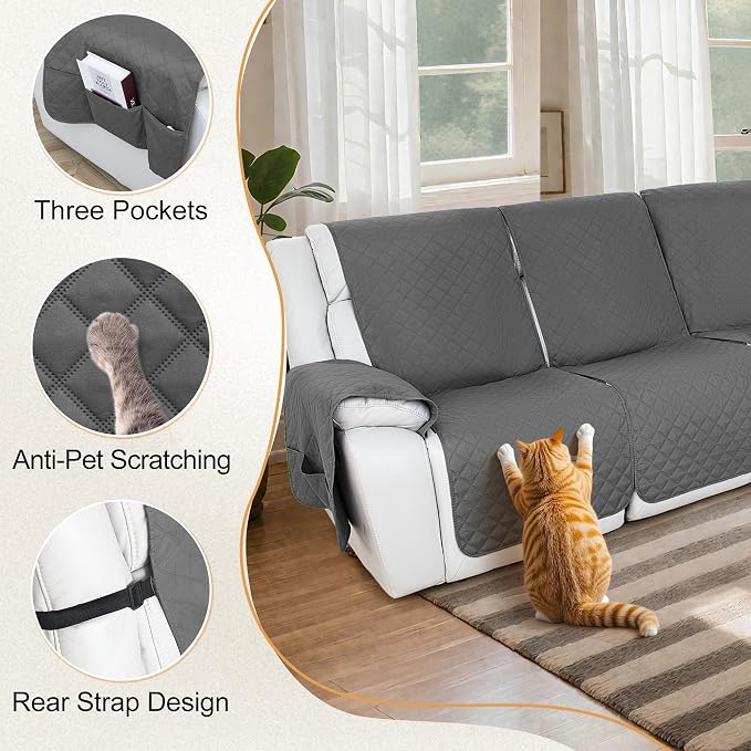 HDCAXKJ Reclining Sectional Couch Covers L Shape Recliner Sofa Middle Console - Image 4