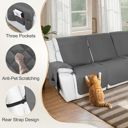 HDCAXKJ Reclining Sectional Couch Covers L Shape Recliner Sofa Middle Console - Image 4