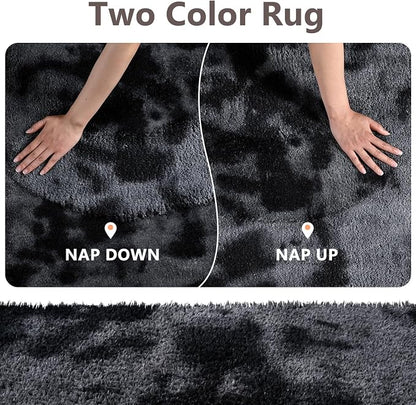 2x8 Tie-dye Dark Grey Runner Rug Washable Non-Slip - Image 9