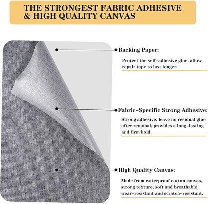 Canvas Repair Patch, 8 x12 Inch 2PCS Self-Adhesive Waterproof Linen Repair - Image 3