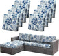 CALBODE 8pcs Floral Printed Stretchy Sofa Cushion Covers by CALBODE