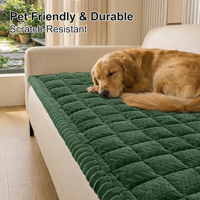 Smiry Couch Cover for Dogs, Non Slip Fuzzy Pet Sofa Covers Washable | Sofa - Image 2