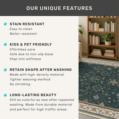 Dark Green 2x8 Non Slip Kitchen Runner Rugs - Image 7