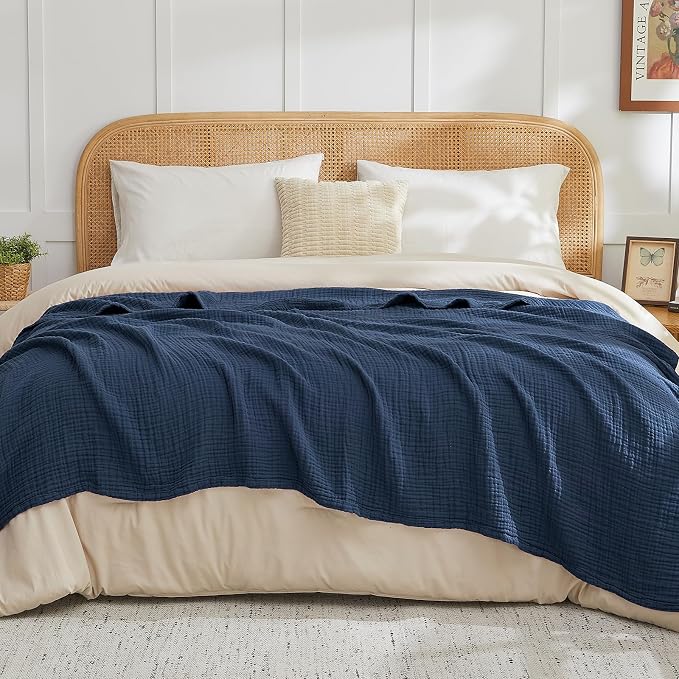 EMME Cotton Muslin Throw Blanket 4 Layer - Image 2