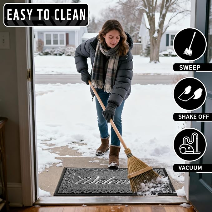 Yimobra Welcome Mat Outdoor Indoor, Waterproof Heavy Duty Front Door Mat - Image 5