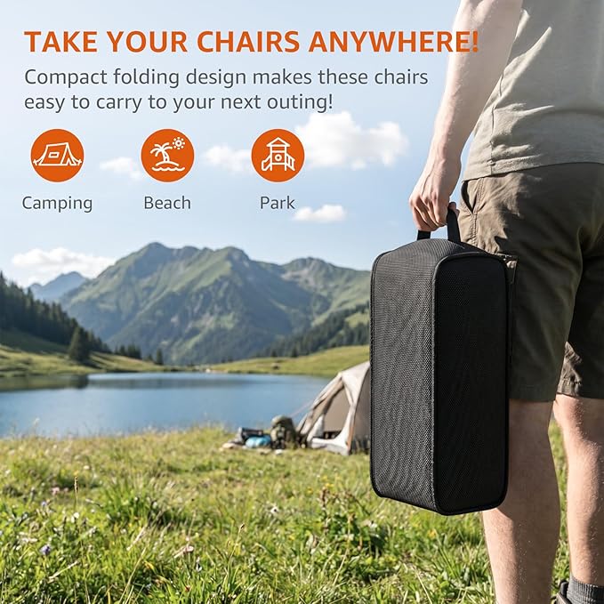 Armless Rocking Camping Chair for Adults, Portable Folding Outdoor Rocker - Image 6