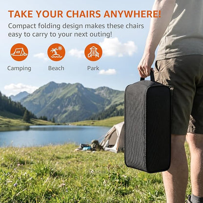 Armless Rocking Camping Chair for Adults, Portable Folding Outdoor Rocker - Image 6