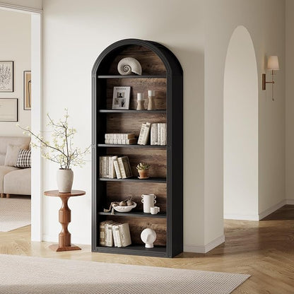 LITTLE TREE 6-Tier Bookcase, Large Freestanding Wooden Open Bookcase Bookshelf - Image 2