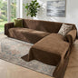 2 Pieces Sectional Couch Covers L Shaped Cover L Coffee | Thick Washable Fabric by Unknown