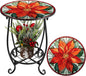 Cinnvoice Outdoor Side Table Round Small Mosaic Patio Accent Indoor End Plant by Cinnvoice