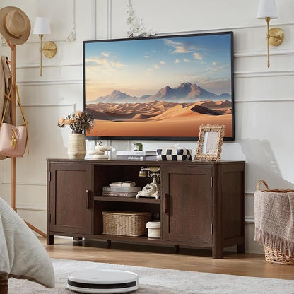 Joaxswe Farmhouse 55" Entertainment Center, Walnut Tv Stand - Image 5