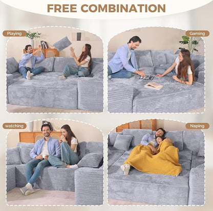 Luxanimarion 136'' Large Sectional Cloud Couches - Image 6