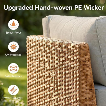 Aoxun 7-Piece Patio Furniture Set, Wicker Outdoor Furniture - Image 8