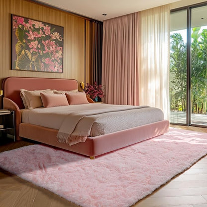 Pink 6x9 Area Rugs for Living Room Bedroom, Large Fluffy Bedside Throw Rug - Image 6