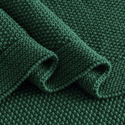 CozeCube Christmas Green Seed Stitch Throw Blanket 60"x80", Farmhouse Decor | - Image 8