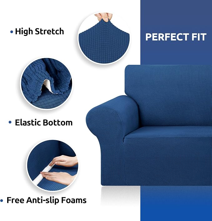 Stretch Oversized Couch Covers for Sofa Slipcover, Classic Blue | 1-Piece - Image 6