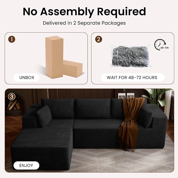 106" Cloud Sectional Boneless Couches - Image 6