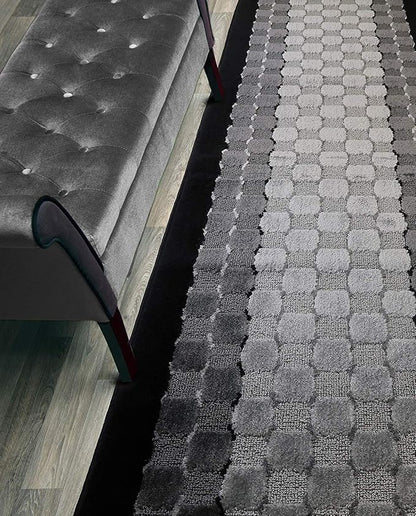 Custom Length Hallway Runner Rug, Slip Resistant, Checkered Black, 26 Inch X 30 by ORFAHOME