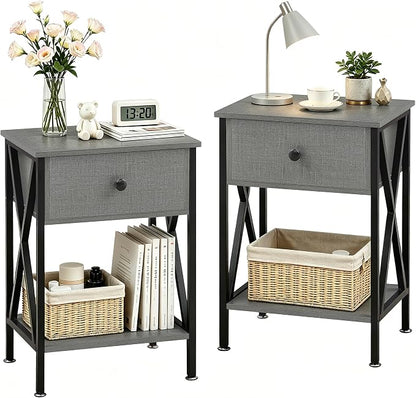 VECELO Nightstands Set of 2, Modern Bedside End Tables, Night Stands by VECELO