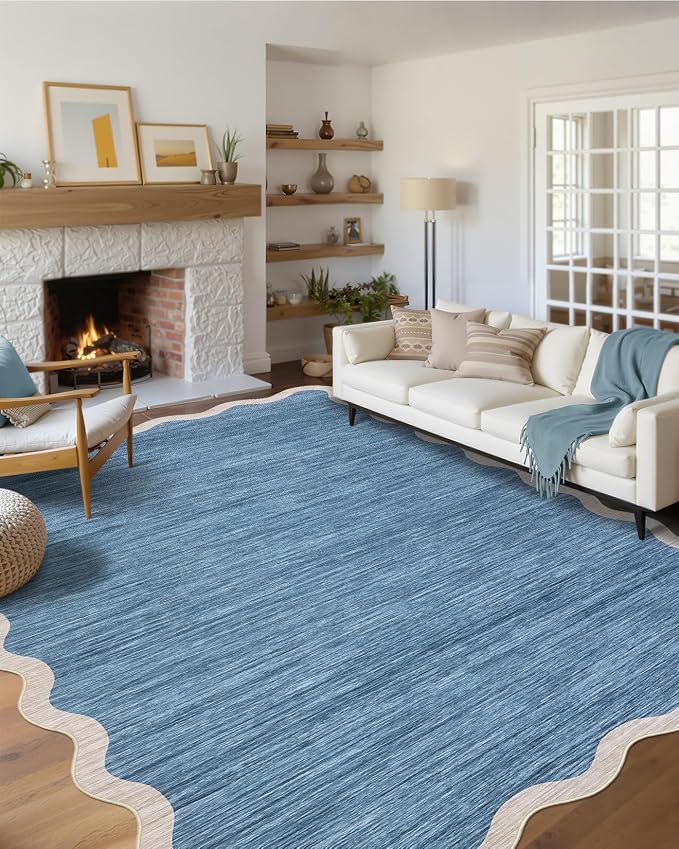 GarveeHome Scalloped Washable Area Rug 8 x 10 Rug by GarveeHome