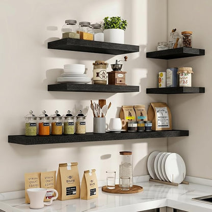 Acovy 48 Inch Floating Shelves, Wooden Shelves - Image 7