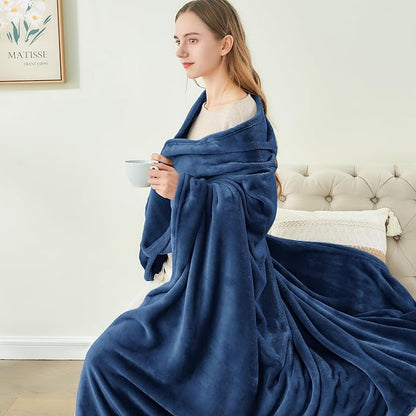 BEDELITE Fleece Blanket Soft Plush Twin Size Blanket Navy 60"x80" | Ultra Soft - Image 4